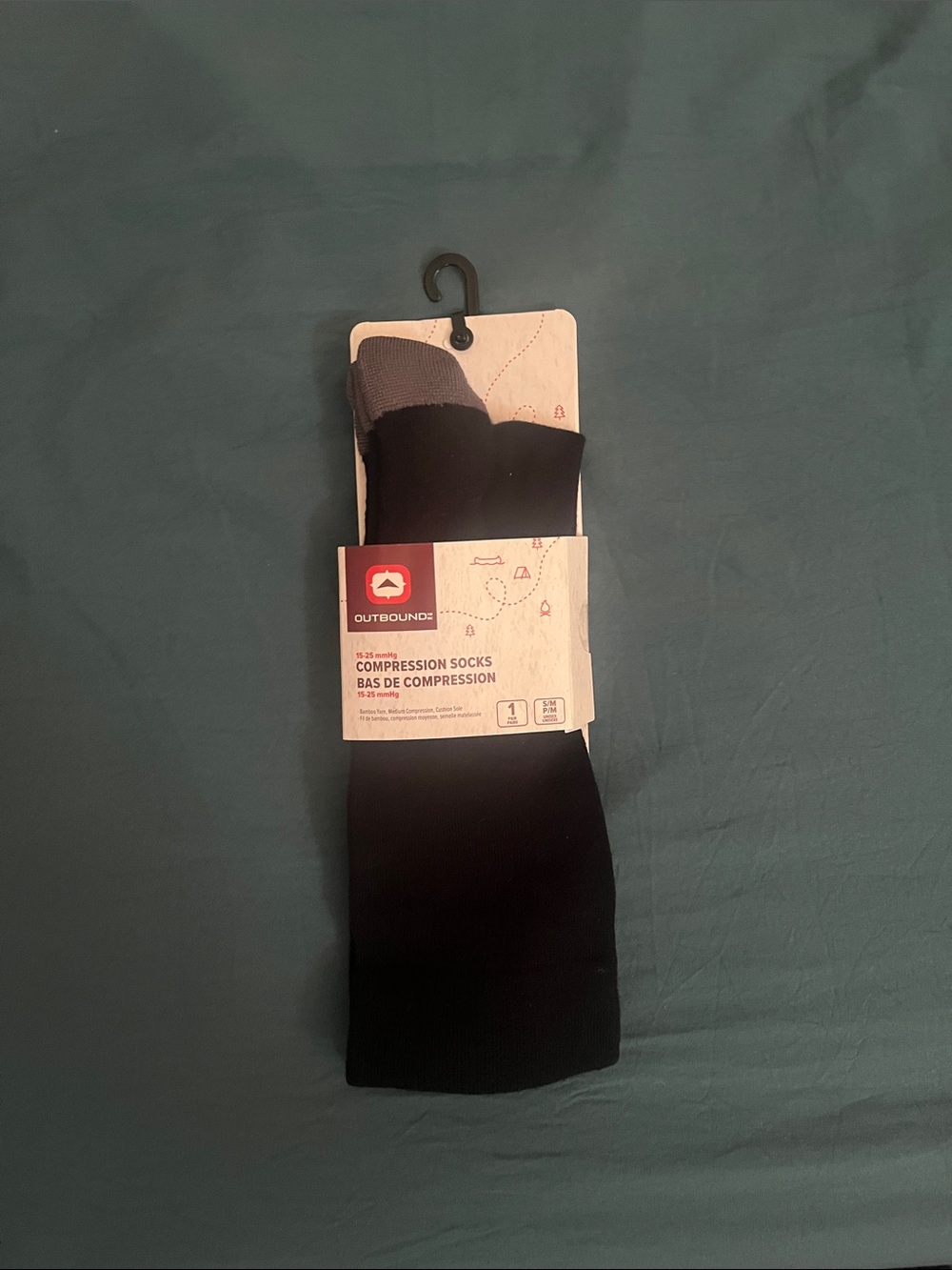 Outbound Unisex Black Compression Athletic Socks